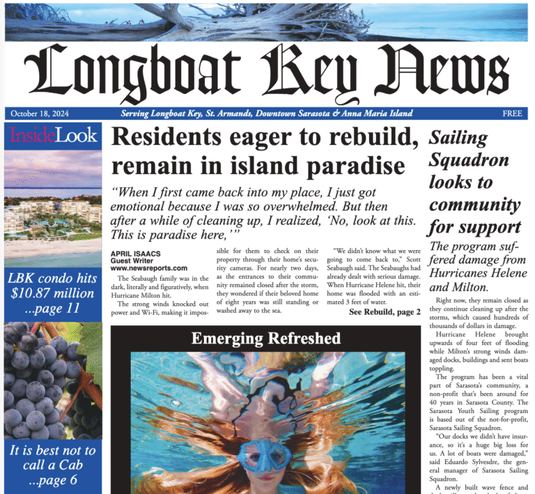 Longboat Key News October 18, 2024 edition flipbook